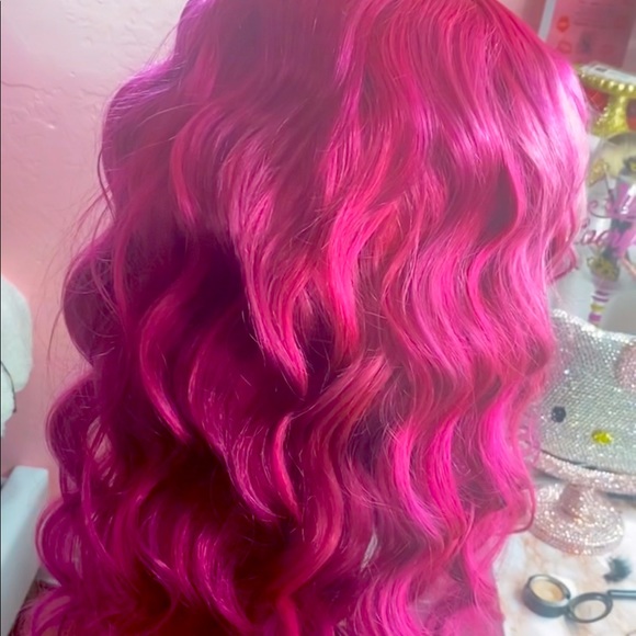 26” pink virgin hair closure wig. - Picture 2 of 2
